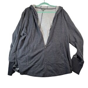 Naturals Reflections Women's Gray Full Zip Hoodie Sweatshirt 2X Athleisure